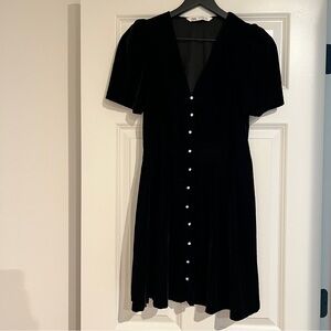 Zara Black Mini Dress with Pearl Buttons